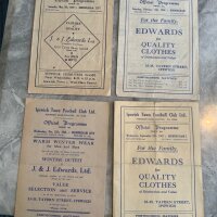 1940s Ipswich Town v Birmingham City Reserves Football Programmes: Combination matches from 46/47, 47/48 league and cup, 48/49 bit tatty. (4)