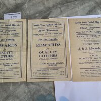 1940s Ipswich Town v Luton Reserves Football Programmes: 46/47  Combination Cup + 47/48 league and cup in very good condition with no writing. (3)