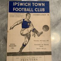 49/50 Ipswich Town v Bournemouth Reserves Football Programme: Football Combination match in excellent condition dated 24 8 1949 with no team changes.