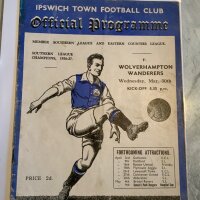 37/38 Ipswich Town v Wolves Football Programme: Friendly match 30 3 1938 in very good condition with one pencilled team change.