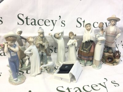 A collection of Lladro porcelain figures including Festival Time, South of the Border