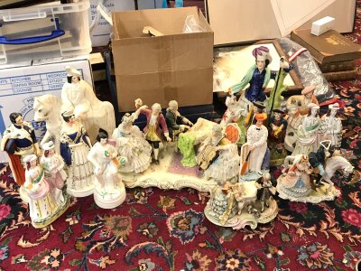 A Collection of Staffordshire and other classical figures