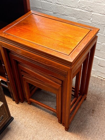 A nest of 4 Chinese Elm side table, NO RESERVE