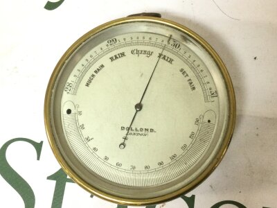 A small Dolland brass barometer, 12cm wide NO RESERVE