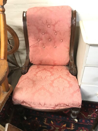 Victorian hall chair. 53cm wide, 92cm tall, 70cm long NO RESERVE