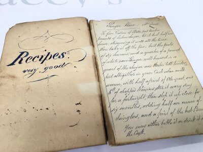 A wine recipes book circa 1850
