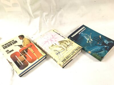 Three 007 James Bond books by Ian Fleming including Thunderball, The man with the golden gun , you only live twice (3)