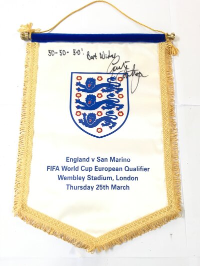 A Signed Gareth Southgate Pennant, England Vs San Marino