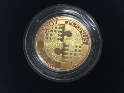 2007 gold proof £2 coin 300th anniversary of the act of Union.