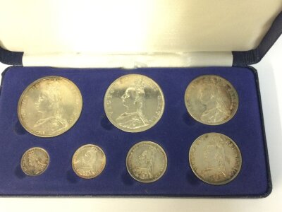 Queen Victoria 1887 Jubilee Silver Specimen 7 Coin Set
