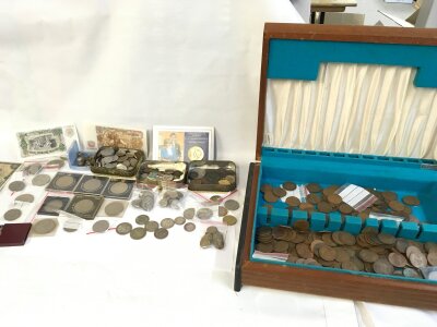 A collection of used circulated coinage including some pre 1946 silver examples.