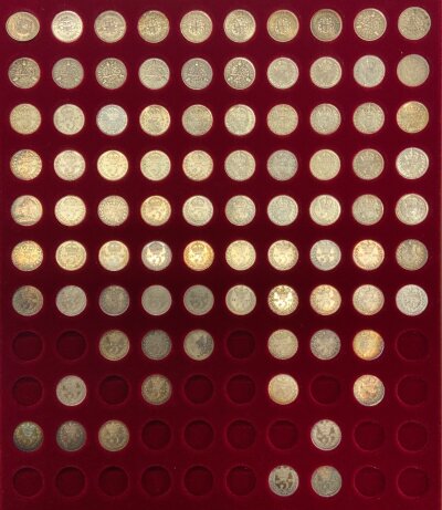 A large collection of 3d and Sixpences most pre 1947. George VI - William IIII