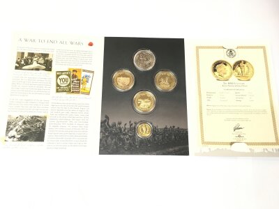 A War Remembrance Set With 9CT Gold Coin.