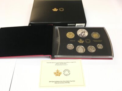 A 2019 Special Edition Fine Silver Dollar Proof Set 75th Anniversary Of D-Day.
