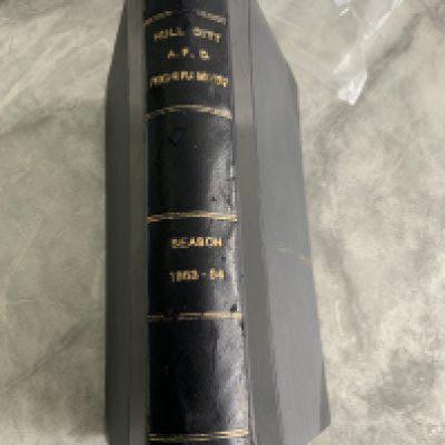 53/54 Hull City Bound Volume Of Football Programmes: Includes Arsenal, Grimsby East Riding Trophy, Falkirk, St Mirren, Admira Wien, FA Cup v Brentford, Tottenham + Blackburn. League matches complete and in stunning unwritten condition with covers. Blue boards state Hull City AFC Programmes Season 1953-54 to spine.