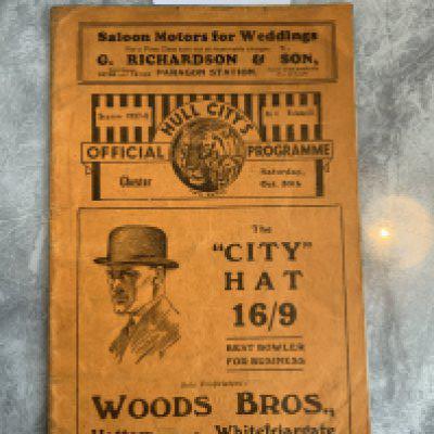 37/38 Hull City v Chester Football Programme: Excellent condition first team programme with no team changes.