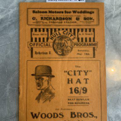 37/38 Hull City v Rotherham Football Programme: Excellent condition division 3 programme with no team changes.