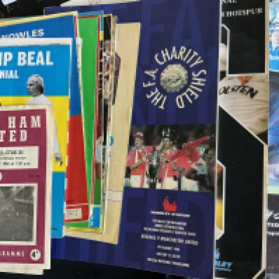 Testimonial + Charity Shield Football Programmes: Good condition from the 60s onwards. (120)