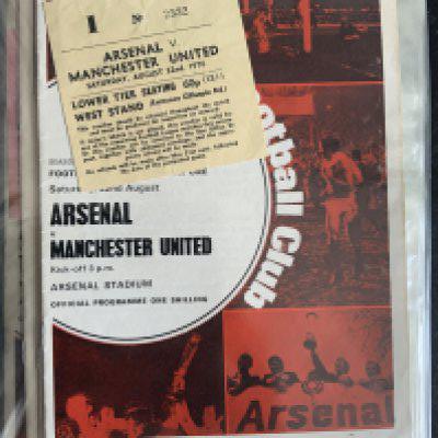 Arsenal 70/71 Double Season Football Programme + Ticket Collection: 29 1st team homes with accompanying tickets. Includes Manchester United and 3 European opponents. Please note there is a ticket for Burnley postponed also but no programme. (59)