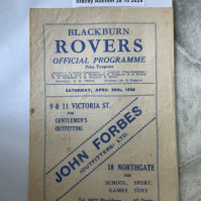 45/46 Blackburn Rovers v Stoke City Football Programme: Very good condition 4 pager with no team changes.