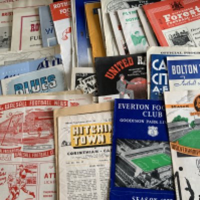 55/56 Football Programmes: 41 from mainly different clubs in good condition. Includes Sunderland v Arsenal, Accrington v Hartlepool, Orient v Lovells, Manchester United v Man City. Full list available online. (42)