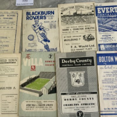 Charlton Away Football Programmes: 46/47 + 47/48 Blackburn, 47/48 Grimsby, 48/49 Preston with the most recent being 54/55 Preston. Good. (11)