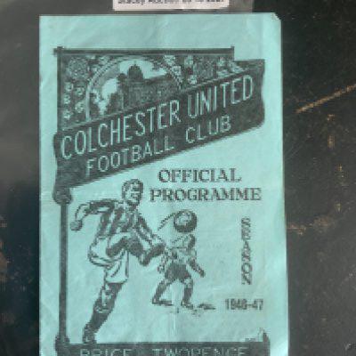 46/47 Colchester United v Chelmsford City Football Programme: Good condition 4 pager which is a Southern League programme with pencilled team changes.