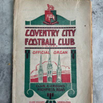 1923 - 1924 Coventry City v Crystal Palace Football Programme: 2nd Division match in very good condition with team changes.