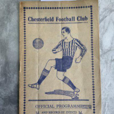 38/39 Chesterfield v West Brom Football Programme: 2nd Division match in good condition with no team changes. Folding.