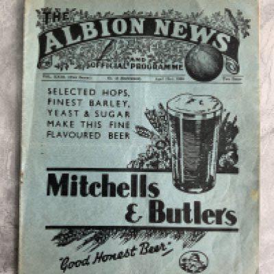 37/38 West Brom v Huddersfield Town Football Programme: 1st Division match in excellent condition with no team changes.