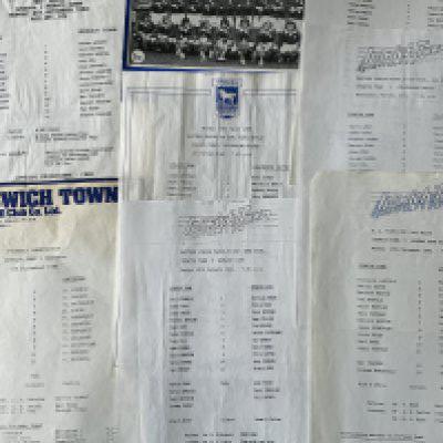 Ipswich Town Reserve Programmes + Team Sheets: Includes around 20 Eastern Junior Cup, Youth Cup, Football Combination, SJFC Aston Villa 75/76. C/W around 40 more modern home team sheets. Instructions to sell. (60+)