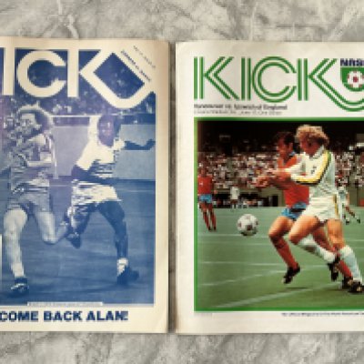 1970s Ipswich USA Tour Football Programmes: 78/79 Detroit Express, Minnesota Kicks signed by Beattie and 77/78 Vancouver Whitecaps. Very good with no team changes. (3)