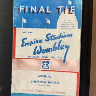 1936 FA Cup Final Football Programme: Arsenal v Sheffield United in fair condition with no team changes. Professional repair to spine and staples never replaced.