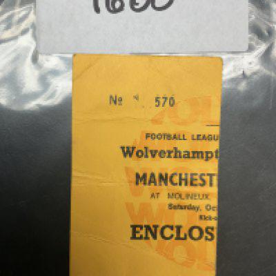 78/79 Wolves v Manchester United Football Ticket: League match dated 28 10 1978. Folding.