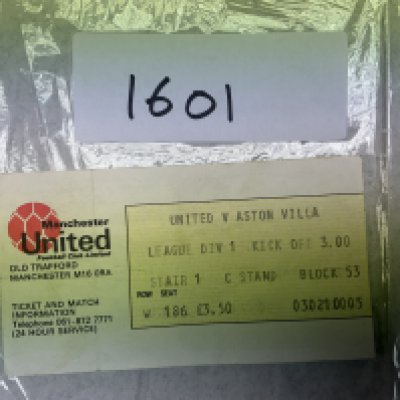 78/79 Manchester United v Aston Villa Football Ticket: League match dated 24 2 1979. Fold.
