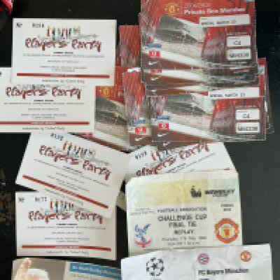 Manchester United Football Lanyards: Includes Lanyards for hospitality suites at Old Trafford plus the 2004 FA Cup Final. Comes with 22 tickets for various matches including the 1990 cup final replay, Matt Busby service and others. (Approx 45).