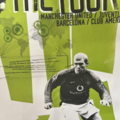 Manchester United + Other Football Posters: American Tour featuring Paul Scholes, Early 60s team group, Manchester United magazine advert. Non Man Utd includes 1994 World Cup, Australia Olympic Team, Australian Youth tournament and more.