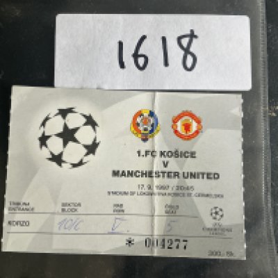 97/98 Kosice v Manchester United Football Ticket: Champions League ticket dated 17 9 1997. Fold.