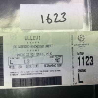 94/95 IFK Gothenburg v Manchester United Football Ticket: Champions League ticket dated 23 11 1994.
