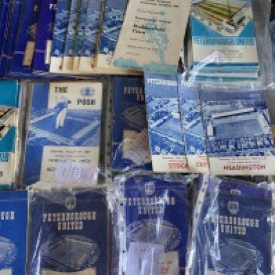 Peterborough United Home Football Programmes: 3 from the late 50s and approximately 290 from the 60s. Season sets from 61/62 62/63 63/64 67/68 69/70 are near complete. Instructions to sell. Very good. (est 300)