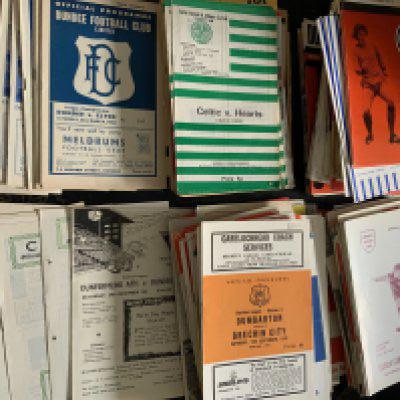 Scottish Football Programmes: Over 80 from the 60s and a further 200+ from the early 70s. Very good with duplication. Good Celtic Dundee Aberdeen and Dundee United content. (est 300+)