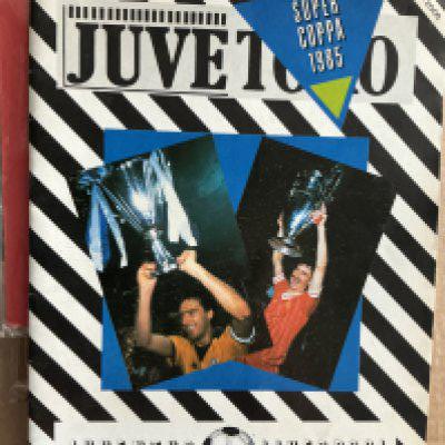 1985 Super Cup Final Football Programme: Juventus v Liverpool in good condition with no team changes. Light fold. C/W 2005 Super Cup Final programme + ticket CSKA Moscow v Liverpool. Programme in very good condition with no team changes. Ticket has fold. (3)
