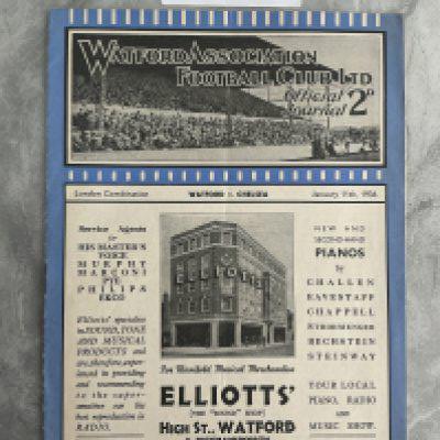 35/36 Watford v Chelsea London Combination Football Programme: Excellent condition with no team changes.