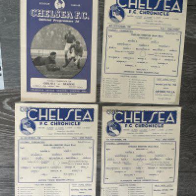 48/49 Chelsea Home Reserve Football Programmes: Excellent condition single sheets for Football Combination matches v Swindon Luton and Plymouth. C/W from the same season but a different style v Reading Combination Cup. (4)