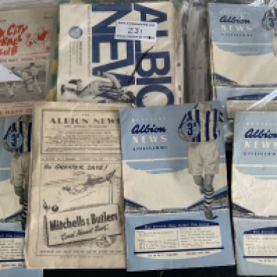 West Brom + York City Football Programmes: West Brom includes 47/48 Reading FAC, 16 x 1950s, 42 x 1960s. C/W 53/54 Chelsea, 57/58 Bolton and Wolves in the F.A. Youth Cup in a joint issue. York has 10 x 1960s and includes 1970/1 Cambridge Utd (1st Season). Mainly good with no duplication. (92)