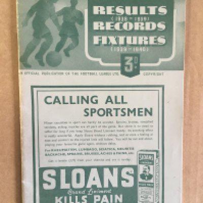 1939 Jubilee Printers Proof Football Programme: For collectors of these green covered programmes for matches played near the outbreak of war you will realise that only the centre pages were printed differently to the rest of the 34 page programmes. Pages 17 and 18 ( centre pages ) are blank. Rare item with instructions to sell.