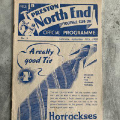 38/39 Preston v Middlesbrough Football Programme: 1st Division match in very good condition with no team changes.