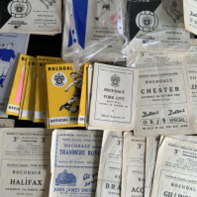 Rochdale Home Football Programmes: Approximately 110 from the 60s and a few from the early 70s. 65/66 + 66/67 look complete. Instructions to sell. Very good. (est 120+)
