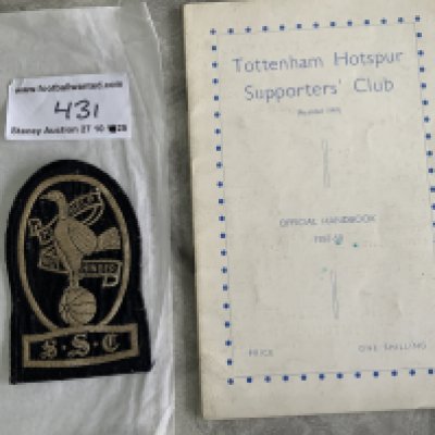 Tottenham 57/58 Supporters Club Blazer Badge: Below cockerel on blazer badge are the initials SSC. C/W Tottenham Supporters a club handbook. (2)