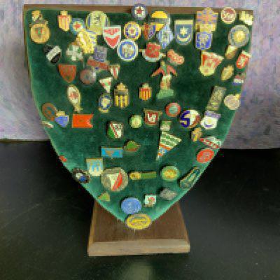 Ron Boyce West Ham Football Badge Collection: Collected during his playing and coaching career and features rare and unusual badges from around the world. Many relate to iconic tournaments including the American Soccer League and European Cup Winners Cup. Clubs noted include TSV Munich, La Gantoise, Eintracht Frankfurt, Borussia Dortmund, Dukla Prague and many more. Still on 3 baise plaques that were proudly on display at his house. (Est 150+)